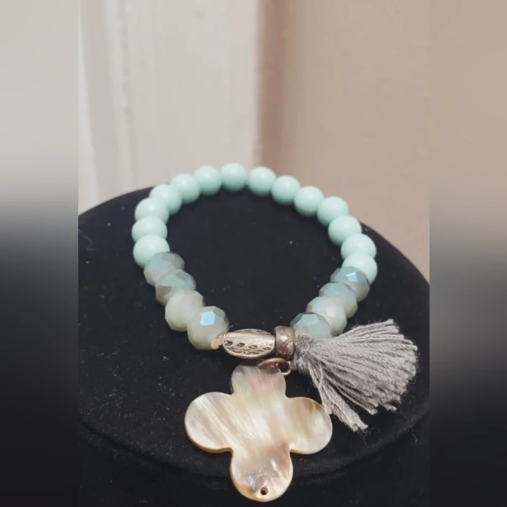 Turquoise Pearl Bead Bracelet🌴